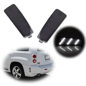 2PCS Smoked White LED Rear Bumper Side Marker lamps Lights For 2006 2007 2008 2009 2010 2011 Chevrolet HHR,Replace OEM 20890411; GM2860109