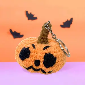 Crochet Cute Halloween Character Keychain, Amigurumi Mini Chunky, Crochet Halloween, Stuffed Push Plushie