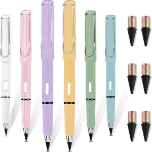 6pcs Infinity Pencil, Inkless Pencils Eternal with 6pcs Replacement Nibs, Infinity Pencil, Magic Pencils, Reusable Erasable Writing Pencil, for Writing Art Sketch Painting Tool