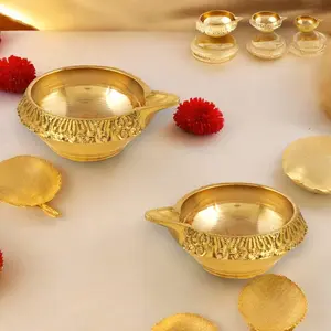 Sacred Kuber Brass Diya | Handcrafted Oil Lamp for Diwali, Puja, Housewarming | Symbol of Tradition & Devotion | Ideal Gift