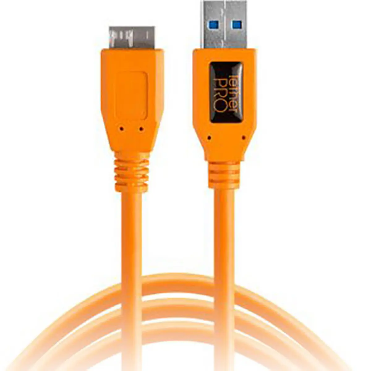 Tether Tools Pro 15' Shielded High-Speed USB 3.0 Type A Male to 5-Pin Micro USB Type B Cable - Hi-Visibility Orange for Camera Charging, Protection, Mobile Device Connectivity