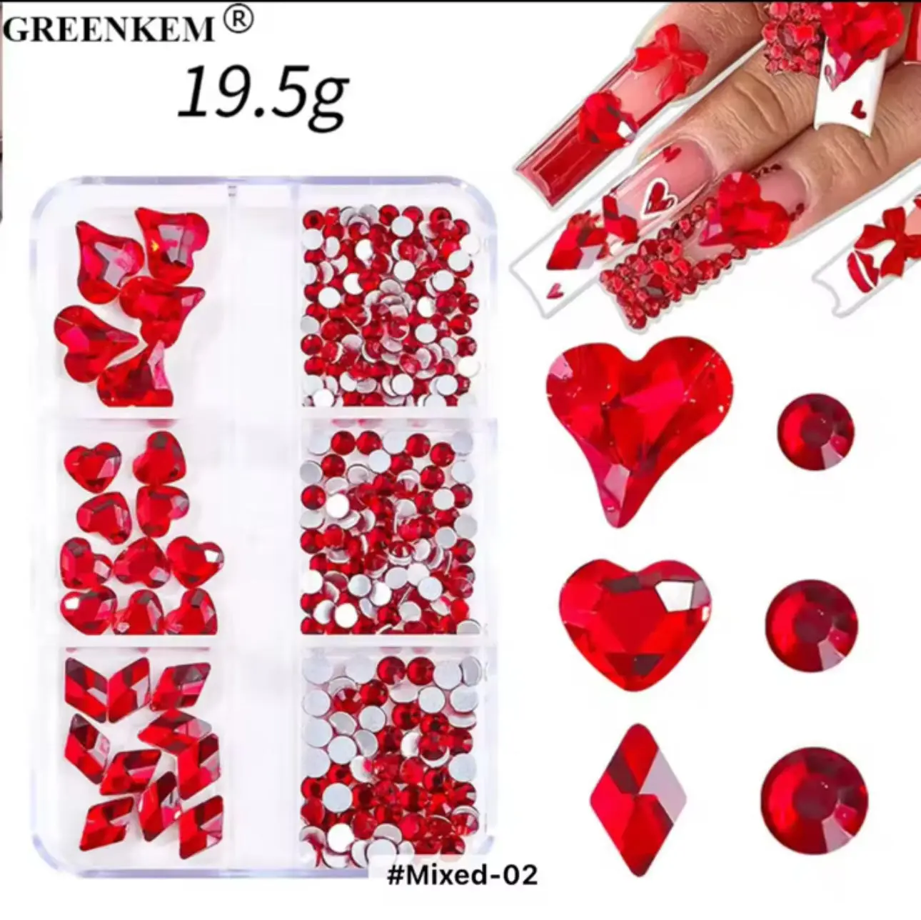 Bling Rhinestone Decoration for Nail Art, 6-Grid Multipack with Assorted Colors, DIY Nail Kit for Manicure Enthusiasts, Six Grids
