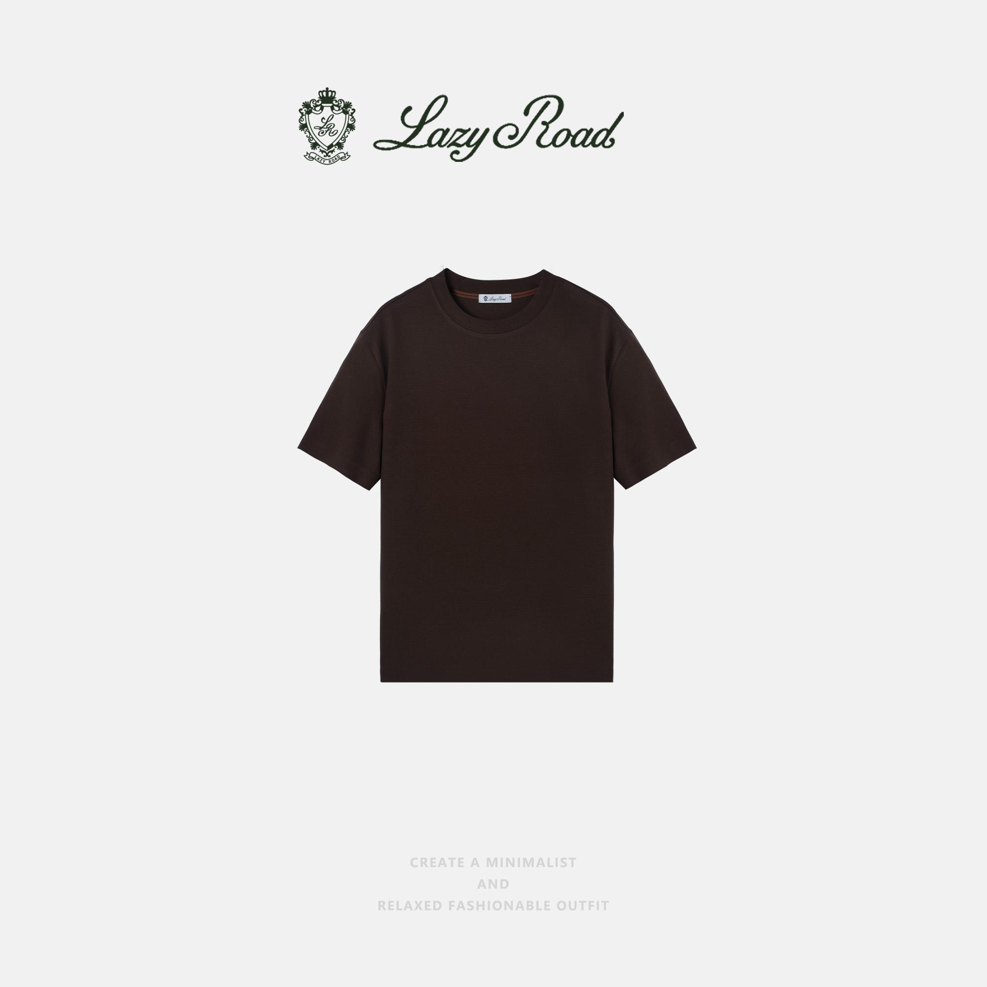 LazyRoad Casual Luxury Old-Money Style Basic Seamless T-Shirt, Modal & Cotton Blend Short-Sleeve Top, Skin-Friendly, Highly Stretchy, Drapey T-Shirt.(WHITE\NAVY BLUE\NAVY BLUE\BLACK\COFFEE\LIGHE GRAY)-28633