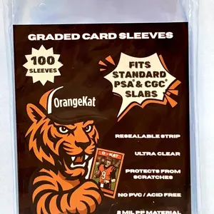 Graded Card Sleeves, 4 packs of 100 sleeves Fits PSA & CGC Slabs, Ultra Clear Resealable