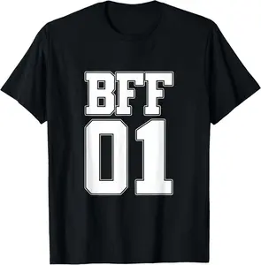 100% cotton Unisex BFF 01 Best Friends Matching Bestie Friendship Day Shirt T-Shirt