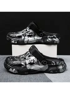 Summer Men's Closed-Toe Holey Shoes, Anti-Slip Durable Outdoor Casual Sandals, Comfortable Lightweight Footwear for Daily Wear, Non Slip Clogs
