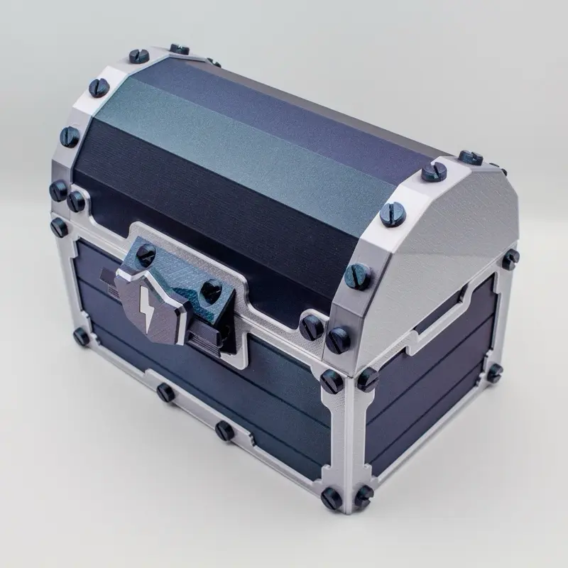 Lightning Galaxy Treasure Chest, with Sliding Lightning Bolt Lock & Storage Shelf