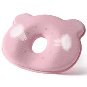 Memory Foam Baby Head Shaping Pillow Breathable Soft Bed Sleeping Pillow for Newborns Prevents Flat Head Syndrome Machine Washable Neck Support Portable Travel Friendly