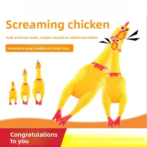 Screaming Rubber Chicken Toy, Funny Squeeze Toy for Prank Fun, Stress Relief and Party Use