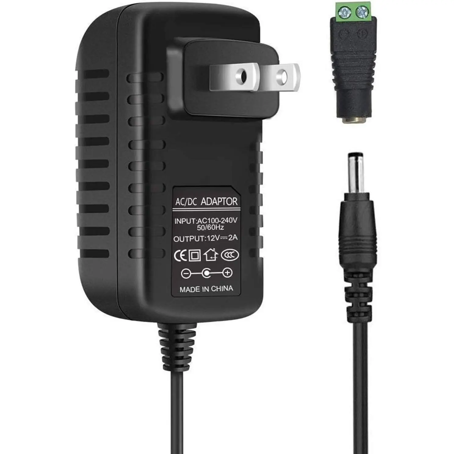 12V Power Supply, 12 Voltage 2A 24W Switching Power Supply, Drive, Power Adapter, AC 110V to 12 Volt Power Supply for LED Strip Light with 5.5/2.1mm DC Female Barrel Connector