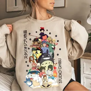 Studio Ghibli Sweatshirt T-Shirt, Studio Ghibli World, Ponyo Shirt, Howls Moving Castle Shirt, Spirited Away, Ghibli Studio Shirts, Hayao Miyazaki, My Neighbor Totoro Shirt, Ghibli Totoro Shirt, Calcifer Shirt, Trending Ghibli Shirt, Ghibli Lover Shirt
