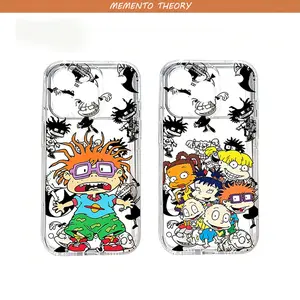 Cartoon Rugrats Phone Case Stylish & Durable New Year Gift: Fashionable Phone Case for iPhone 11-17– Perfect Blend of Protection and Trend Transparent Soft Back Cover