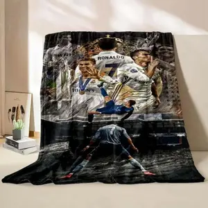 Soft Comfortable Funny Throw Blanket CR7 Ronaldo Flannel Blanket Fashion Suitable For Bedrooms,decorative Items,or Gifts For Various Occasions
