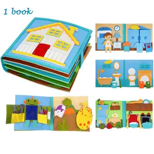 Daily Life of Boys Busy Book for Toddlers, Montessori Busy Books, Preschool Felt Busy Quiet Book Learning Life Skills, Preschool Learning Tool, Pretend Play Dress UP Game, Montessori Toys for 3 4 5 Years