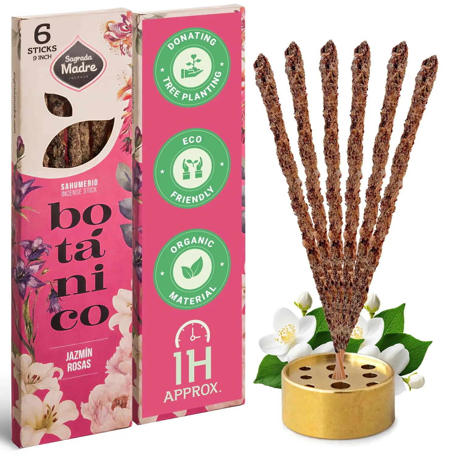 Floral Incense Sticks | Jasmine, Rose & Lavender Blend |  Wild Harvested | Handcrafted Aromatherapy Incense for Relaxation, Sleep & Calm Home Fragrance – 6 Sticks Pack