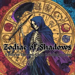Zodiac of Shadows: A Horror-Themed Adult Coloring Book: Stress-relieving coloring, dark horror, mythical creatures, zodiac and horoscopes Paperback – August 18, 2024