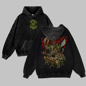 Warhammer 40k  Unisex FallFreshness outfits men streetwear 80s 90s graphic tees cotton Anime Game funny 380G Washed Hoodies men gifts