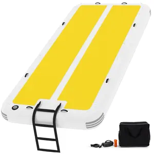 YODOLLA 15'x6.5' Floating Dock, Inflatable Dock Floating Platform with 5mm EVA Anti-Slip Mat, Dock Floats for Lakes, Pools & Oceans, Quick Inflation in 1 Minute