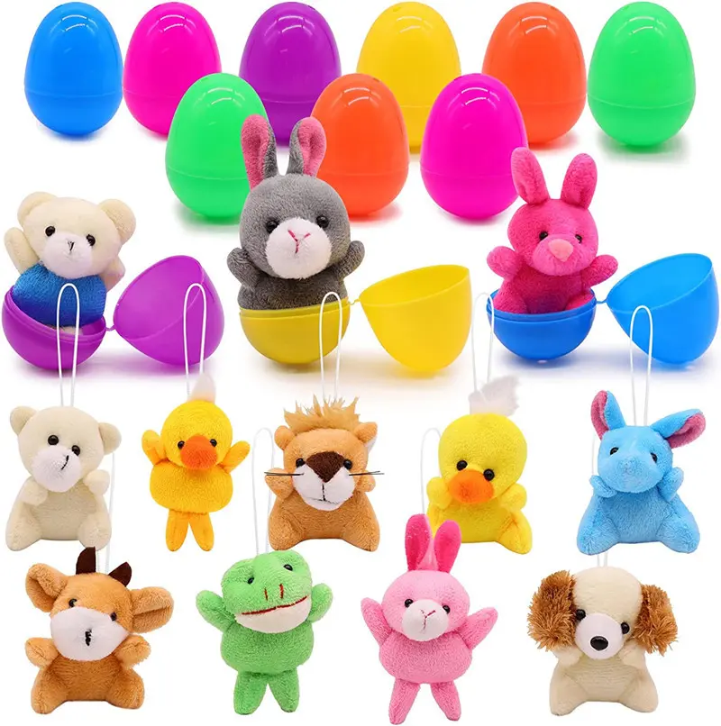 12 Pack Miniature Easter Eggs Set - Prizes, Kids' Party Favors (Toys & Hobbies, Stuffed Toys Collection, Miniature Set)