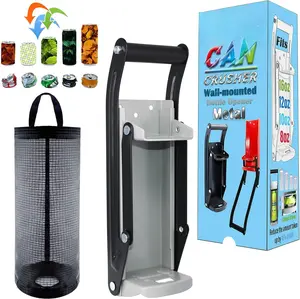 16 oz Can ,  Plastic Bottle , Wall Mount Can Smasher,  Cans Crush Machine for Garage Home Recycling Tool (16oz, Gray)