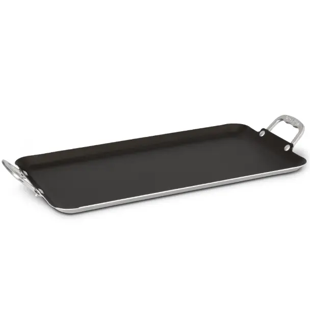 20" Double Burner Griddle - Non-Stick, Dishwasher Safe, Aluminum Handles, Cookware & Pans