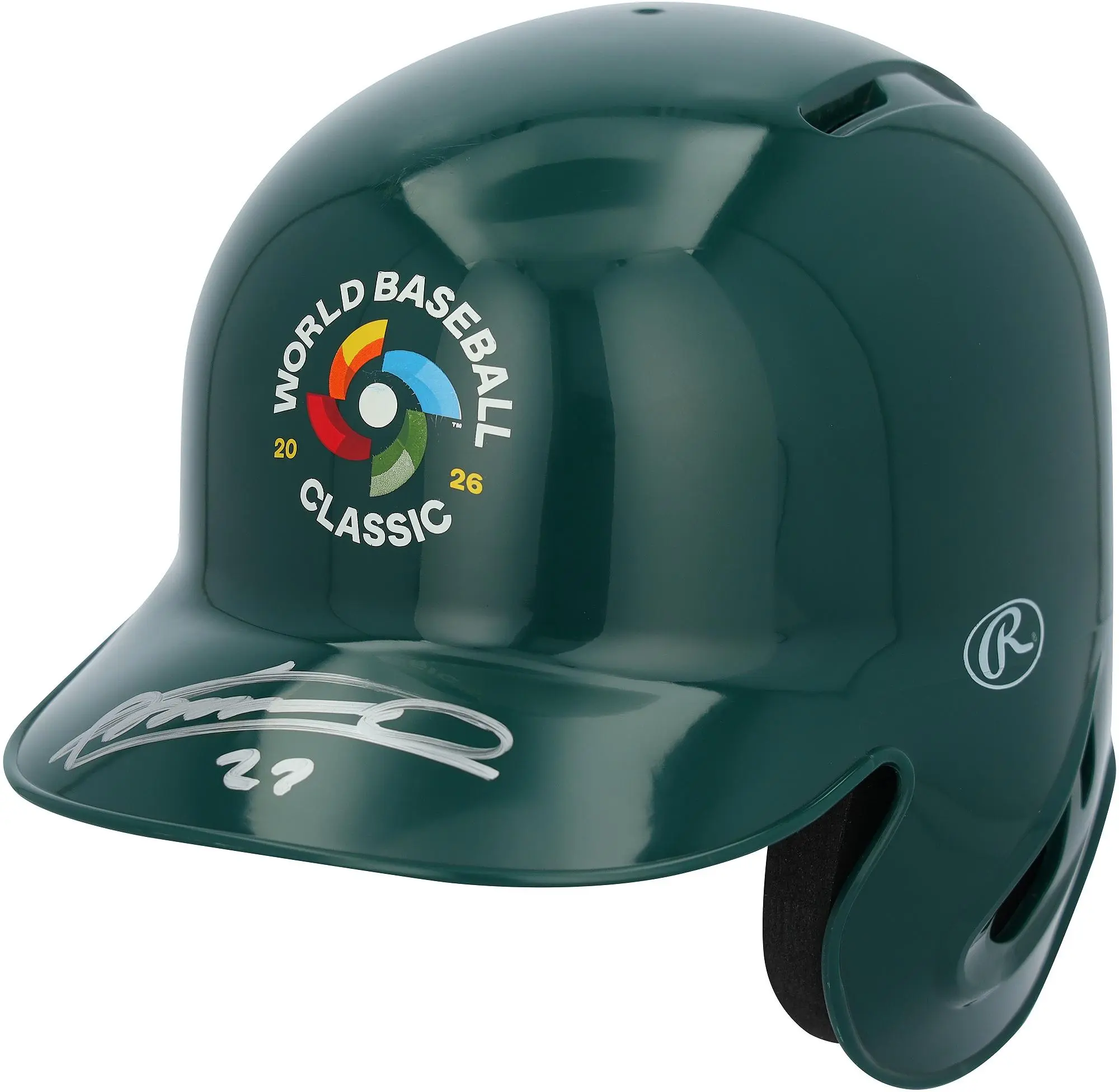 Vladimir Guerrero Jr. Dominican Republic Baseball Autographed 2026 World Baseball Classic Logo Mini Batting Helmet - Fanatics Authentic Certified