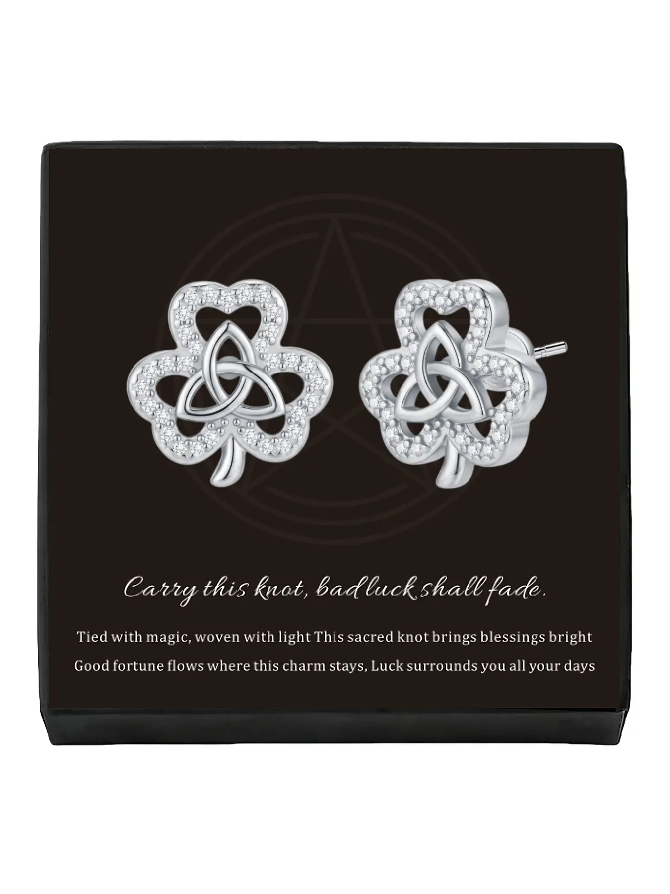 Clover Guardian New diamond-embedded clover & Celtic knot earrings, trendy daily wear accessories. Lucky charm jewelry, ideal surprise gifts for Valentine's Day and all festivals.