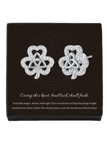 Clover Guardian New diamond-embedded clover & Celtic knot earrings, trendy daily wear accessories. Lucky charm jewelry, ideal surprise gifts for Valentine's Day and all festivals.
