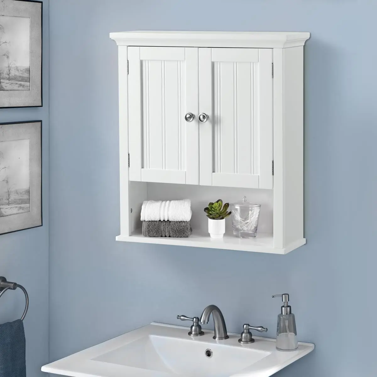 American Furniture Classics  OS Home & Office Two Door Wall Cabinet with Shelves