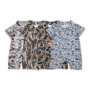 F SR2973-Summer Baby Camouflage Polo Onesie: Trendy Style for Little Ones