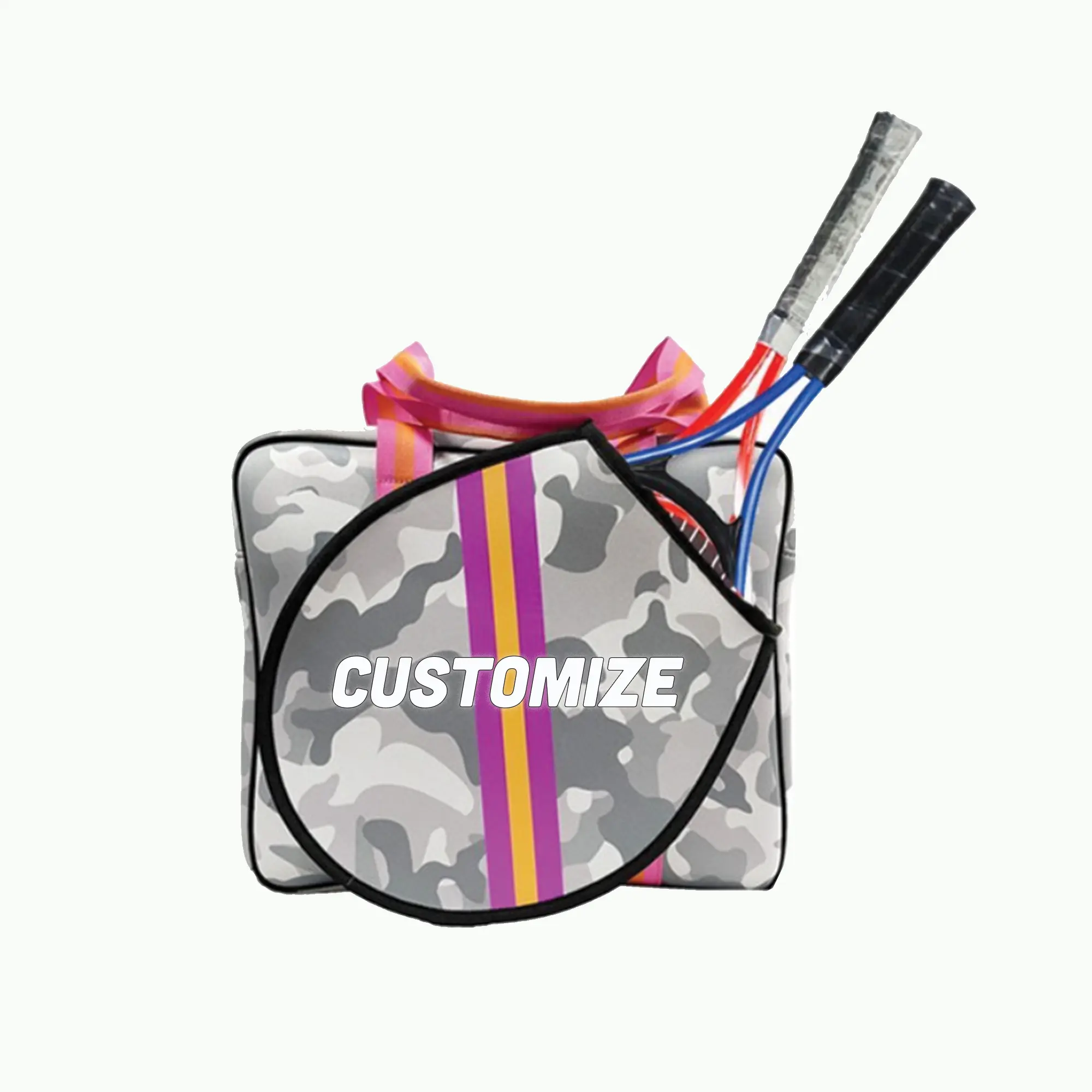 Personalized Embroidered Pickleball Racquet Shoulder Bag, Custom Embroidery Name Team Text Pickle Ball Tennis Neoprene Waterproof Multi-function Sports Bag, Gift for Pickleball Lover