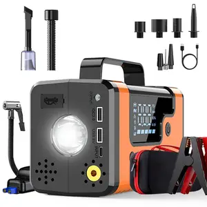 4 in 1 Car Jump Starter with Air Compressor Vacuum Cleaner and Air Blower Multi Function Emergency Power Bank for Cars SUVs