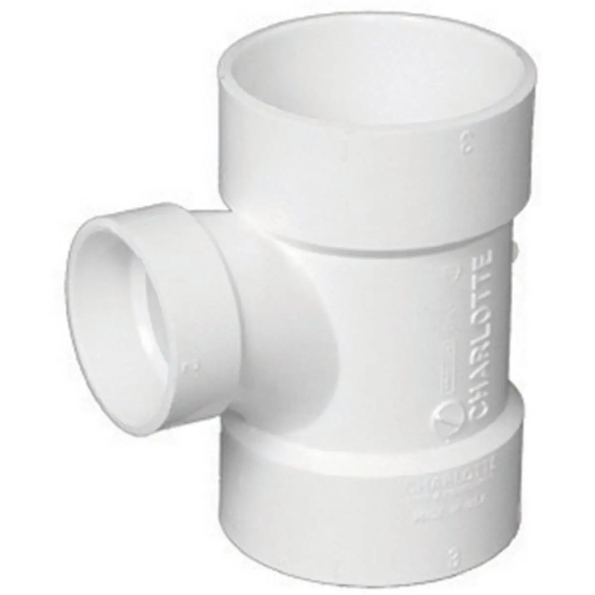 212 MAIN Charlotte PVC004011000HA PVC Sanitary Tee Pipe with Hub Ends, 2 x 2 x 1.05 in., Fits PVC Pipe