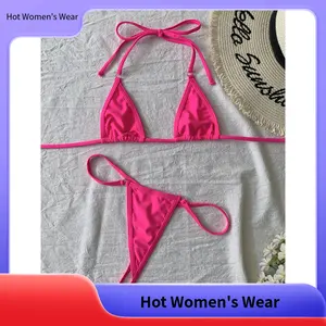 【Hot Women's Wear】[Micro Bikini Thong] Sexy Hot Women's Micro Bikini Thong with Ties No Padding