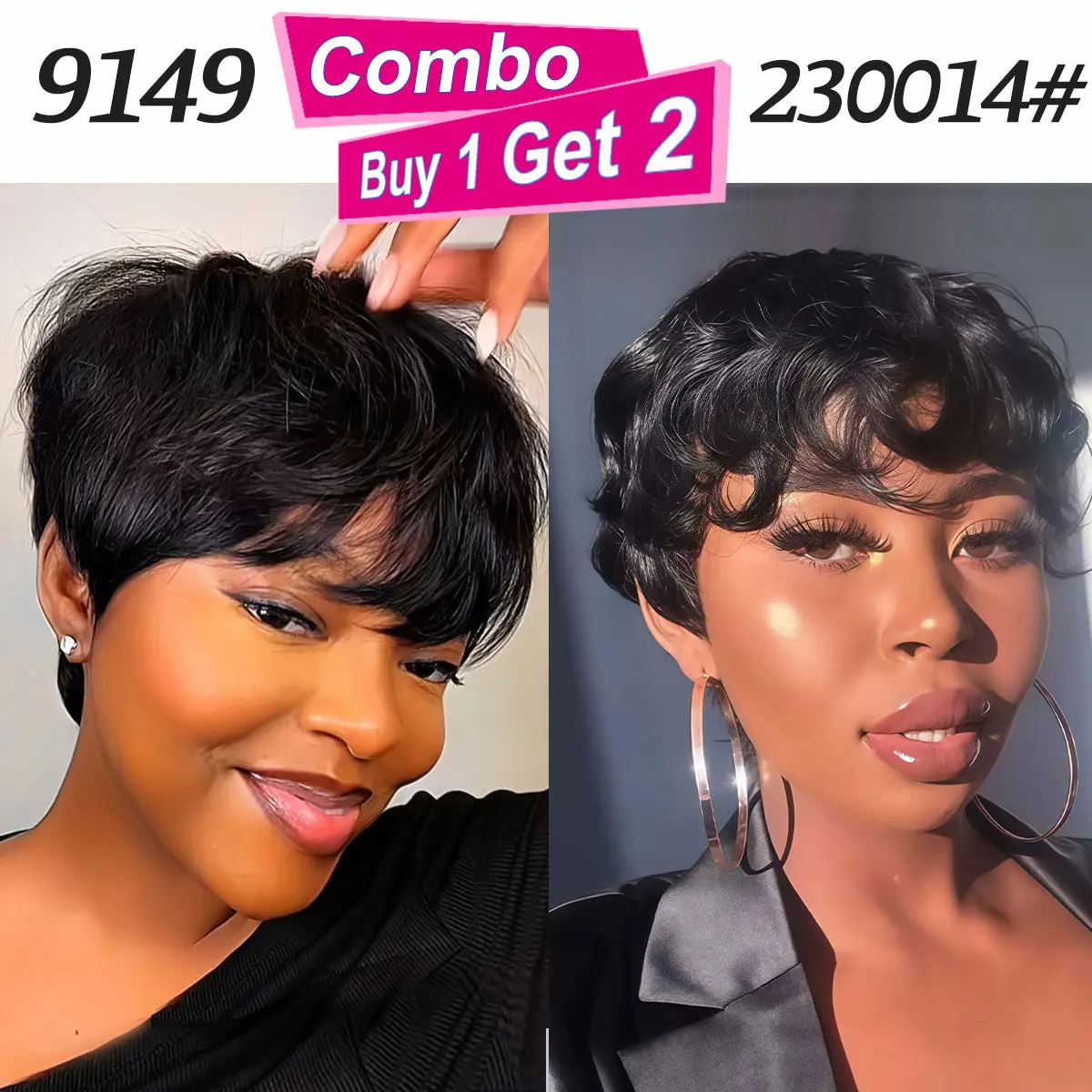 BUY 1 GET ONE 1 FREE ! PiXie Cut Wigs is Here--Crafted to Perfection Glueless And Exclusively Available to Just Activity  for the Month of September.#SummerVibes