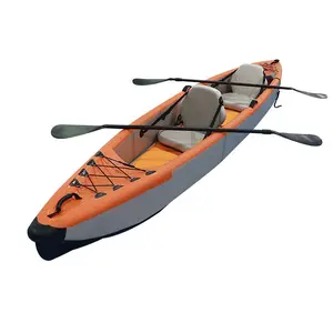 Inflatable Kayak 2 Person, Heavy Duty High Pressure Raft Boat, Portable Drift Canoe for Fishing, Camping, River & Lake