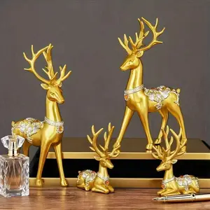 Elegant Christmas Reindeer Statue, Luxury Resin Home Decor, Perfect Gift Idea for Living Room, Festive Holiday Decoration
