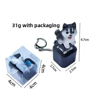 Novelty Sound Emitting Dog Button Decompression Artifact Duck  Keychain Small Pendant for Stress Relief and Release