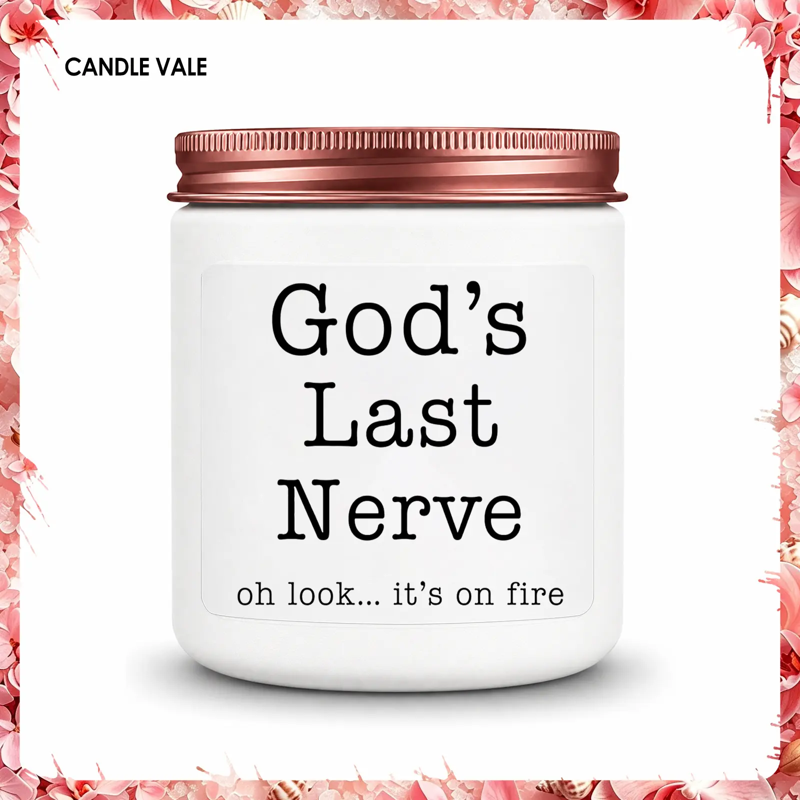 1Pc Handmade Soy Candle - Funny God’s Last Nerve Scented Natural Soy Wax Home Fragrance, Religious Humor Gift for Believers, Sleep Aid Home Decor, Hand-Poured Deodorant for Husband, Engagement, Thanksgiving, Father’s Day Occasions