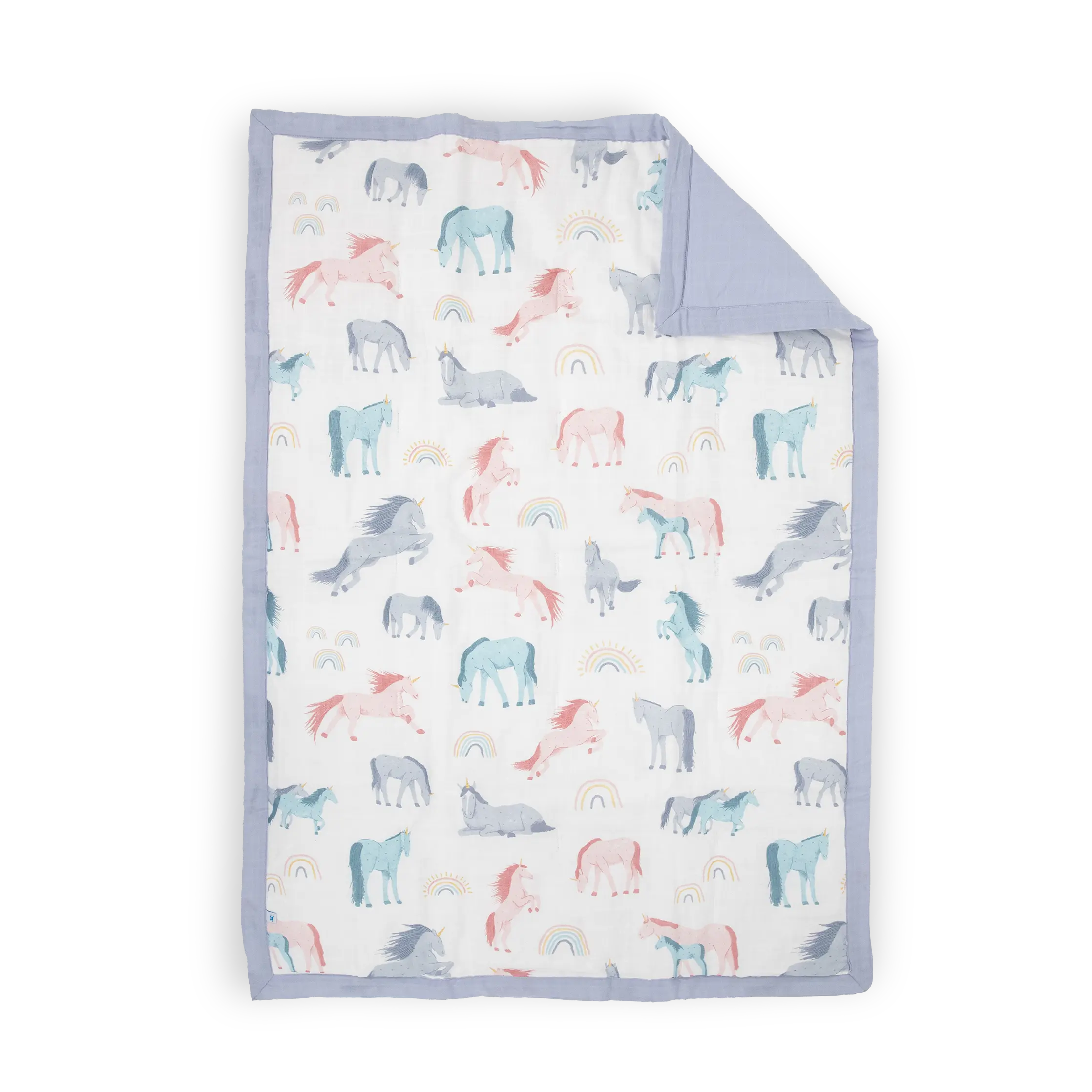 Cotton Muslin Toddler Comforter - Unicorns