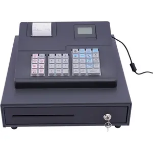 39 Keys Cash Register with Flat Keyboard and Thermal Printer,POS System Cash Register 8 Digital LED Cash Register for Retail and Restaurant Industries(Black) Cashier Accessories Cashier Equipment