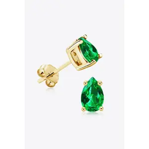 Lab-Grown Emerald Stud Earrings