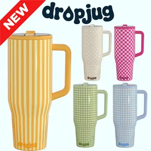 Dropjug 40oz Insulated Tumbler, Fully Removable Straw & Easy-Clean Lid