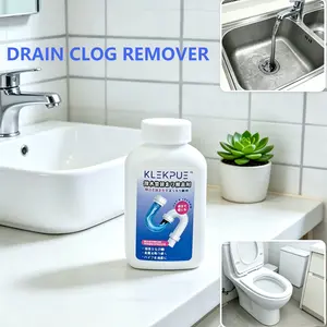 Drain Clog Remover Powder, Fast-Acting Home Supplies for Kitchen Sink, Bathroom Shower & Bathtubs, Powerful Plastic Pipe Unclogger Clears Hair & Grease, Ensures Clog-Free Pipes, Safe Formula