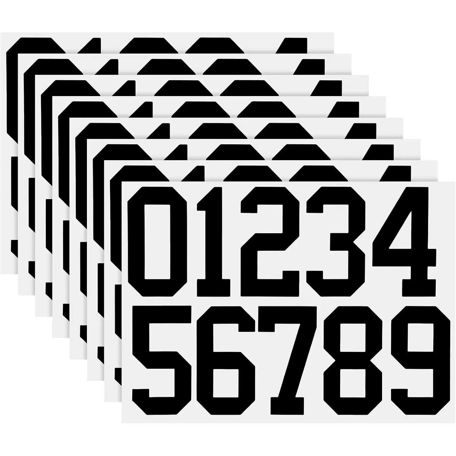 4-Inch Black Waterproof Vinyl Mailbox Number Stickers Decal Set - 8 Self-Adhesive 0-9 Sheets, Decals Vehicle for Smooth Surfaces, Easy-to-Use for Home & Car (Home Improvement Building Supplies, No Guitar Compatibility Note)