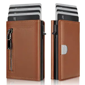 Men's Business Style PU Leather Compact Wallet with Card Slots, Trendy Money Clip Wallet with Card Slots, RFID Blocking Wallet for Daily Use