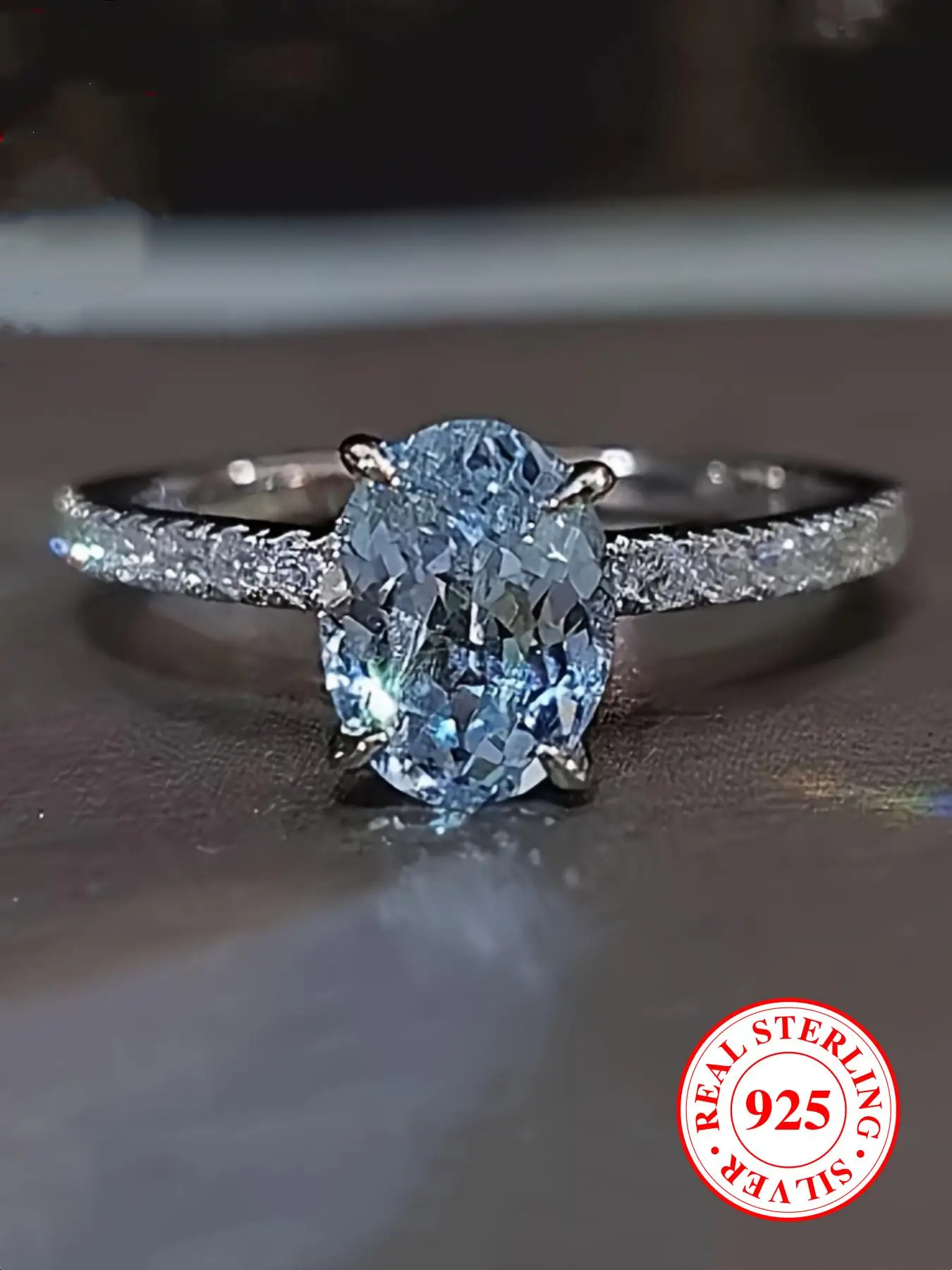 S925 Sterling Silver Elegant Artificial Zircon Ring, Fashion Accessories for Women & Girls, Trendy All-match & Exquisite Jewelry for Birthday Gift