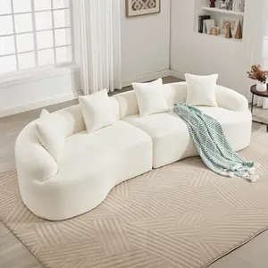 【Deals for You Days】Curved Boneless Compression Sectional Sofa | Living Room Furniture, Couch Living Room, Boneless Sectional Couch, Apartment Furniture, Premium Chenille Modular Sleeper Lounge Sofa for Bedroom Apartment