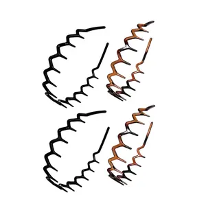 4 count Zigzag Headband Headband with   for Women Girls Plastic Wavy Comb Zig Zag Black Plastic  Hair Comb Hair Accessories