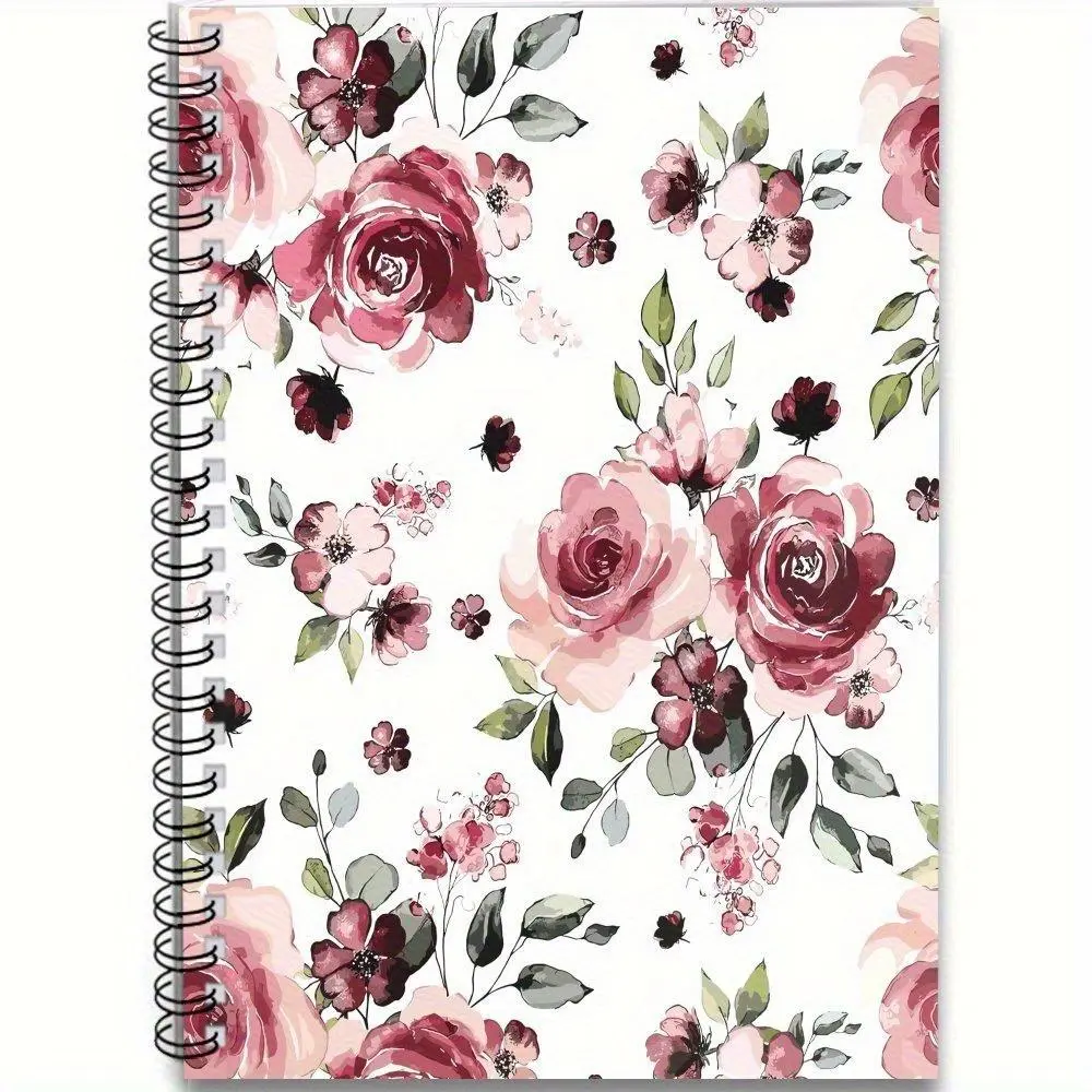 Floral Pattern Spiral Planner Notebook, Daily Checklist Planning Notebook, Meeting & Study Notebook, Perfect Gift for Family, Friends, and Colleagues